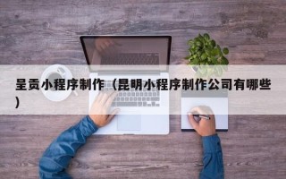 嘉善呈贡小程序制作（昆明小程序制作公司有哪些）
