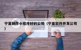 嘉善宁夏制作小程序好的公司（宁夏软件开发公司）